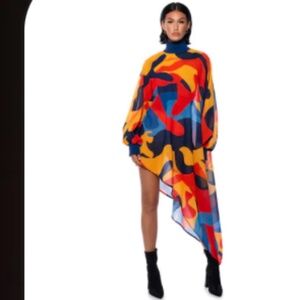 AKIRA JUNE ASYMMETRICAL DRESS Size LL